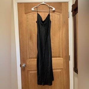 Victorias Secret Vintage Cowl Neck Slip Dress Black Silk